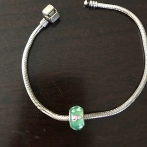 Green Peridot Glass Bead for Charm NWOT